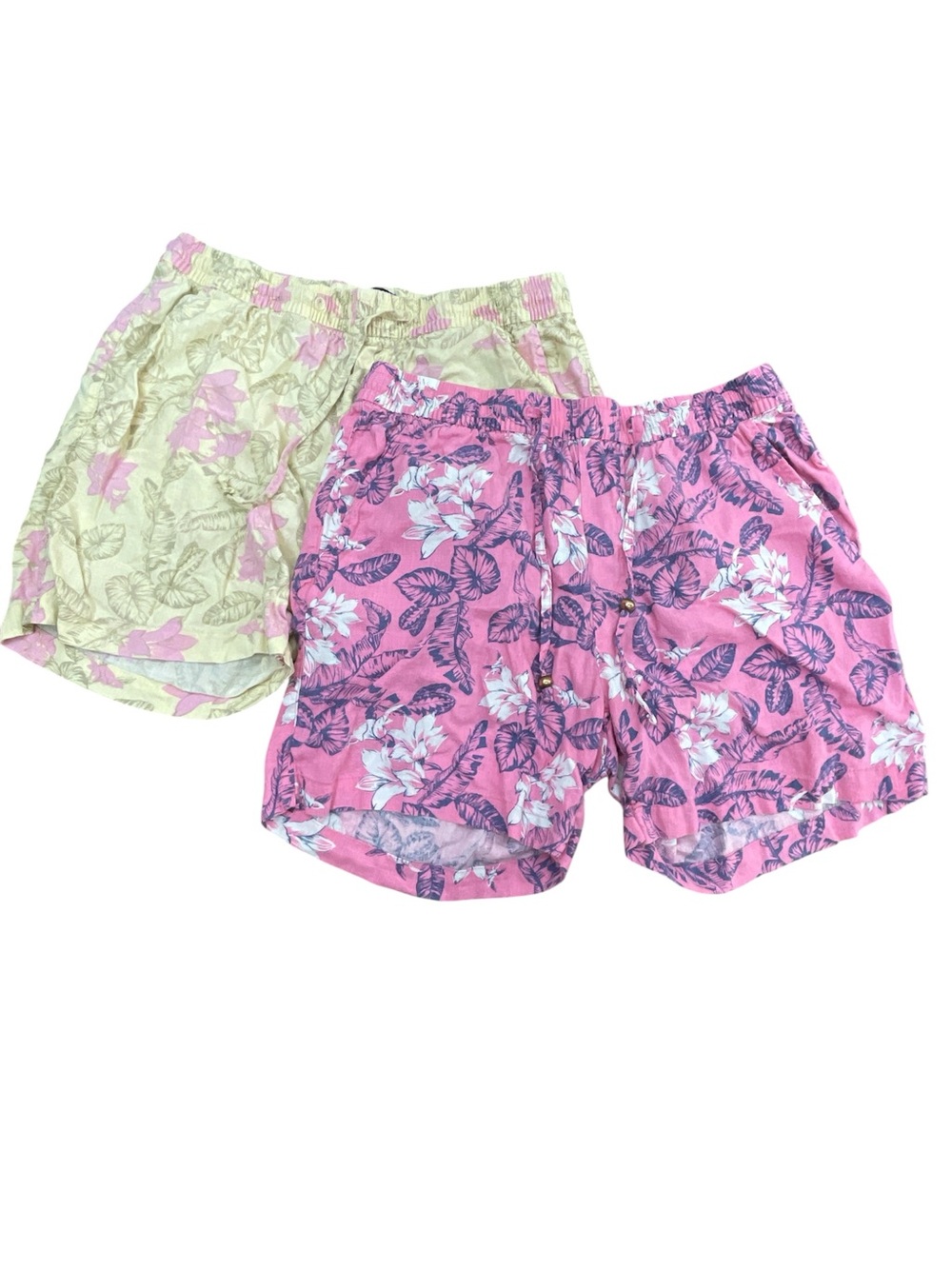Margaritaville Floral Drawstring Shorts Pair - Pink & Yellow